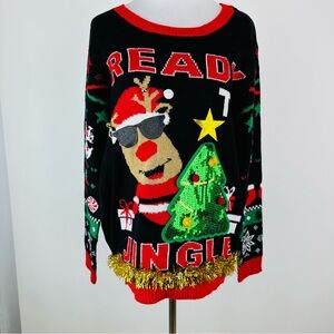 No Boundaries Ready To Jingle Ugly Christmas Sweater Size XXL